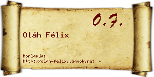 Oláh Félix névjegykártya